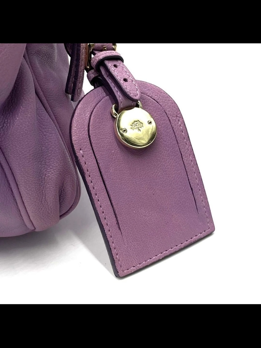 Mulberry Lavender Leather Shoulder Bag with Gold Hardware - Picture 9 of 14
